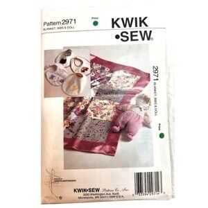 Kwik Sew 2971 Sewing Pattern For Blanket Bibs & Doll Baby Gift DIY Craft Fair It